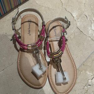 Sunny Days Pink and Gold Sandals BRAND NEW WITH TAGS